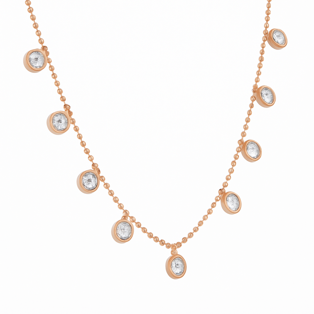 Luminous White Stone Round Pendant Necklace