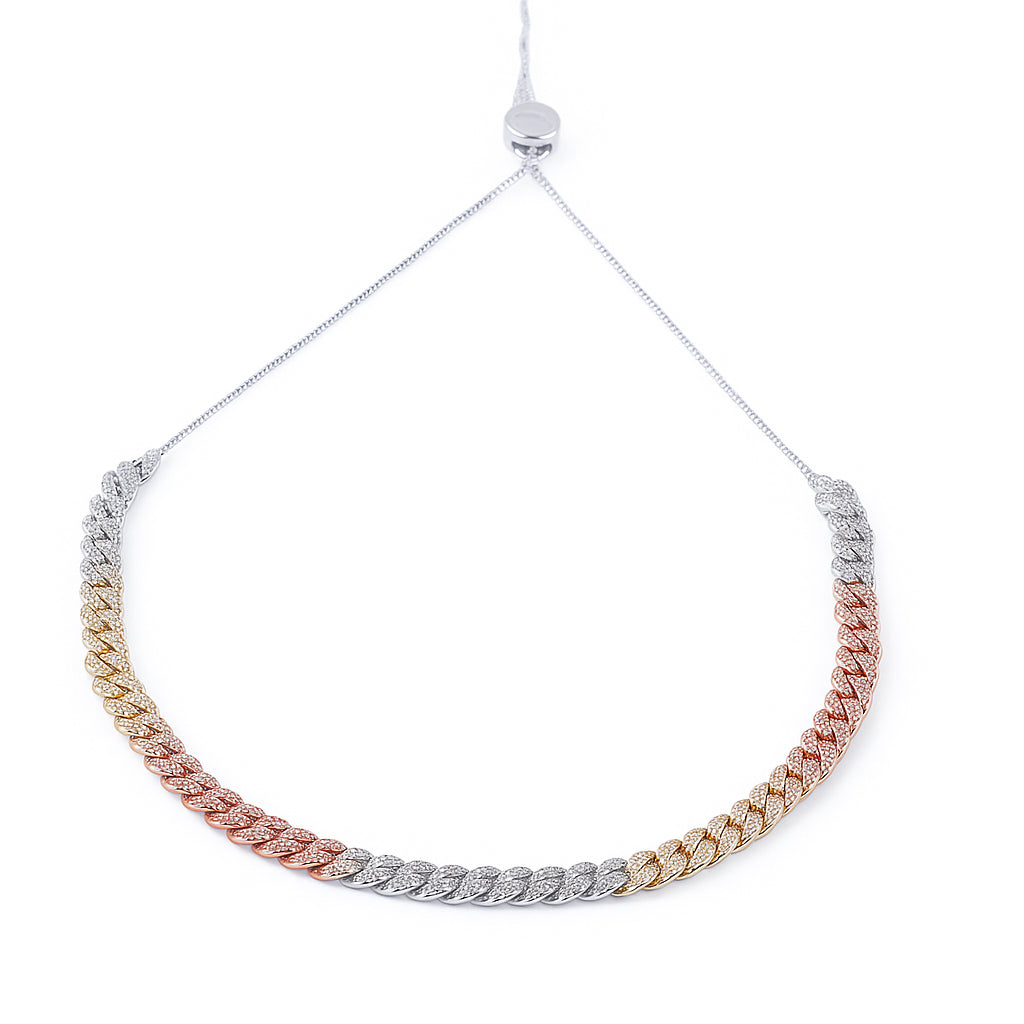 Vivid Elegance Multicolor Stone Necklace in Rose Gold