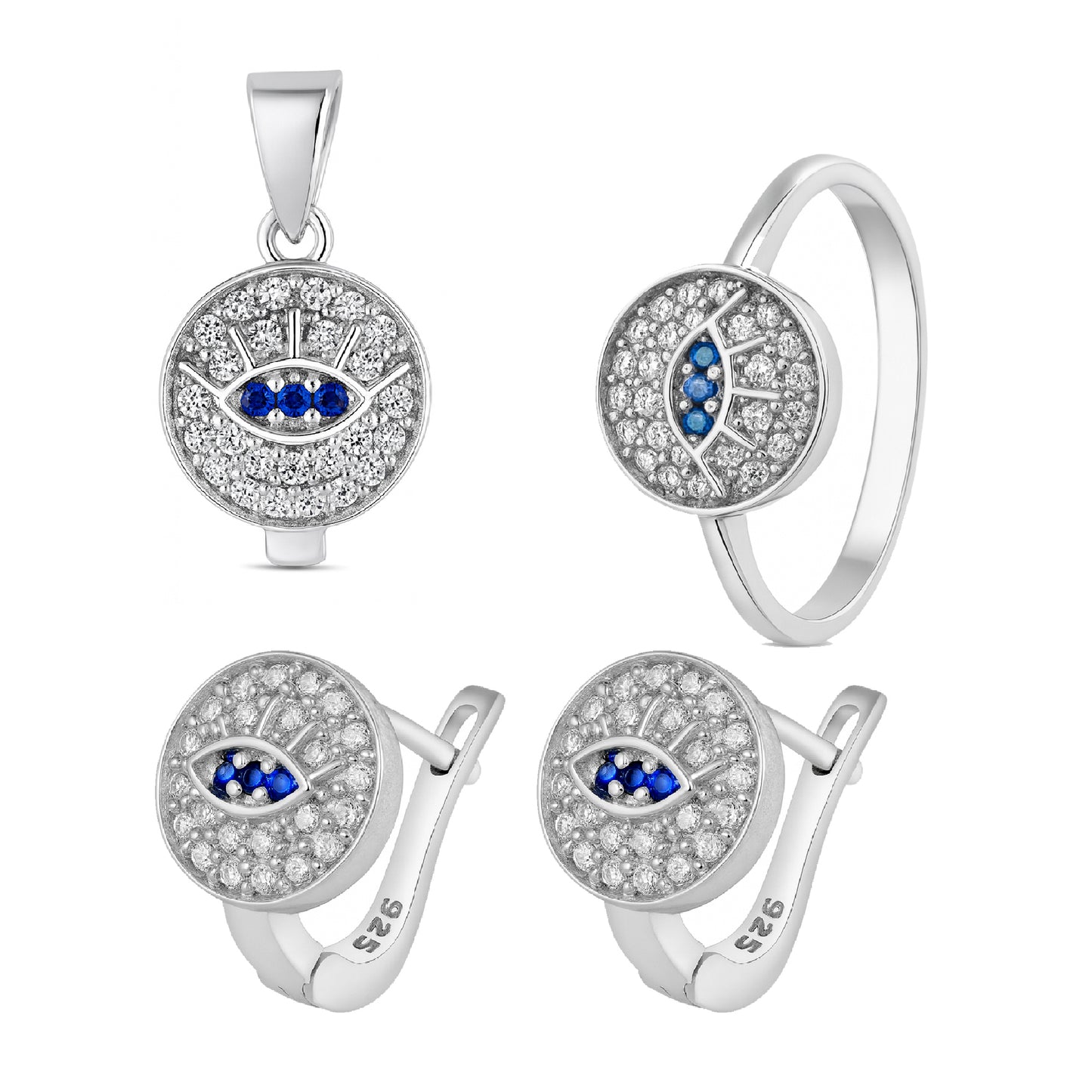 TrioGuard Evil Eye Round Set – 3-Piece Jewelry Collection