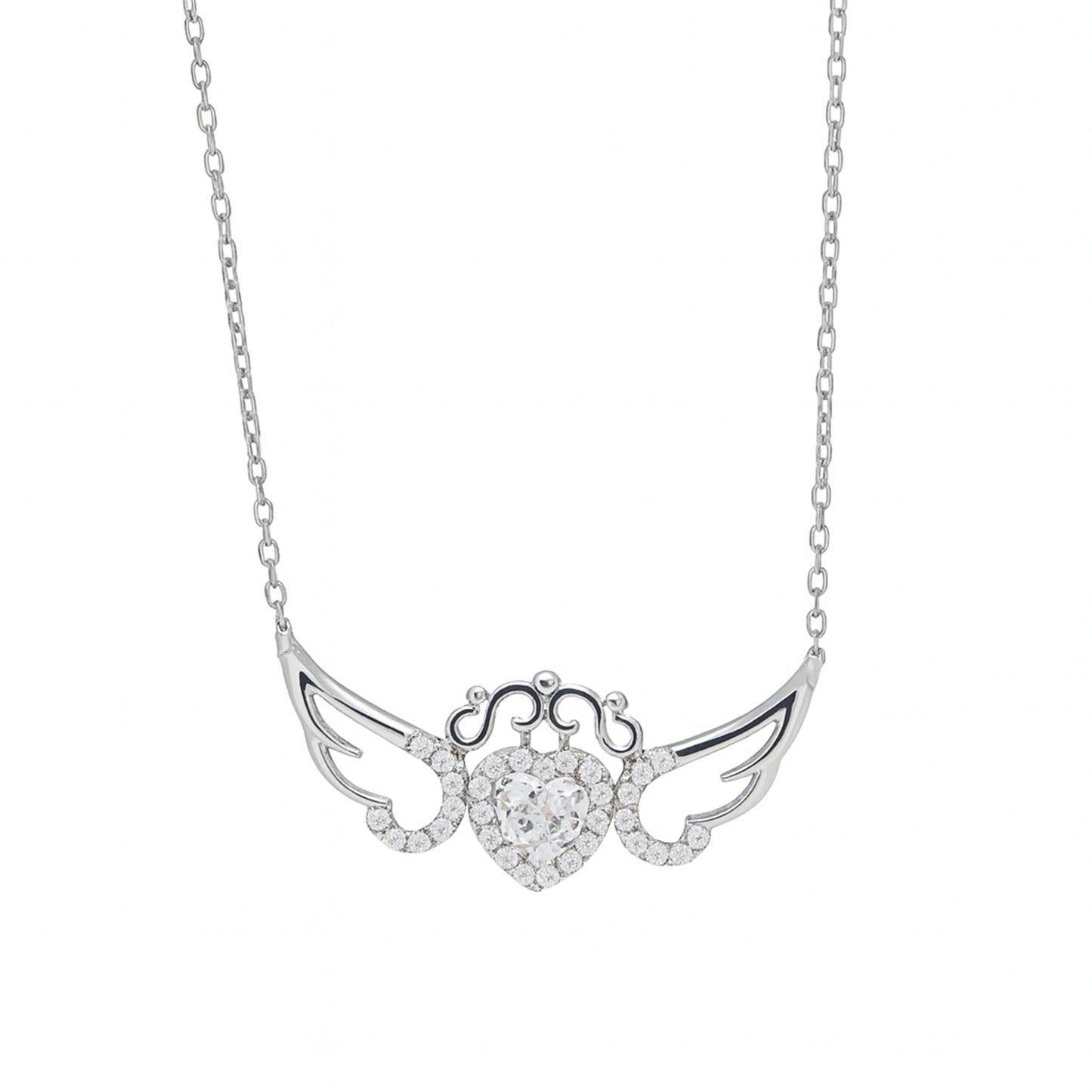 Heart, Infinity & Crown Wings Necklace