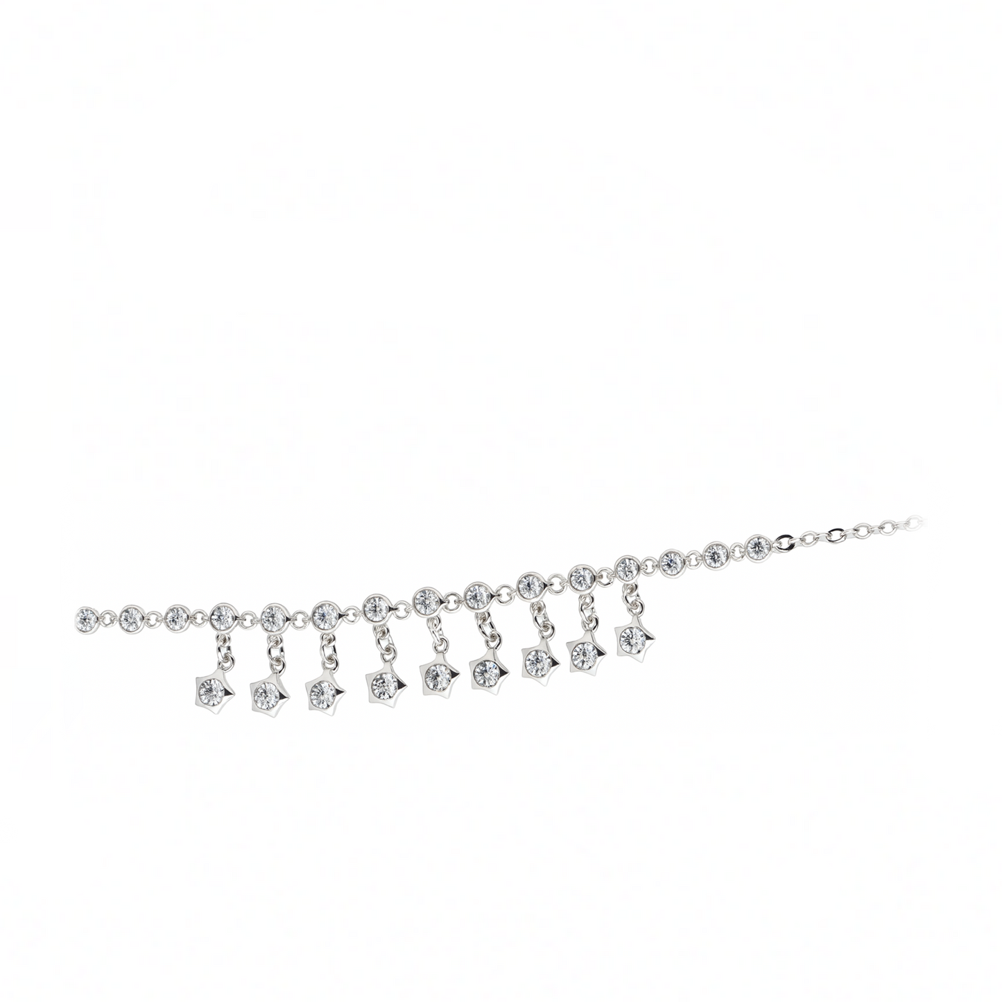 Celestial Cascade Silver Bracelet (Star bewcelette)
