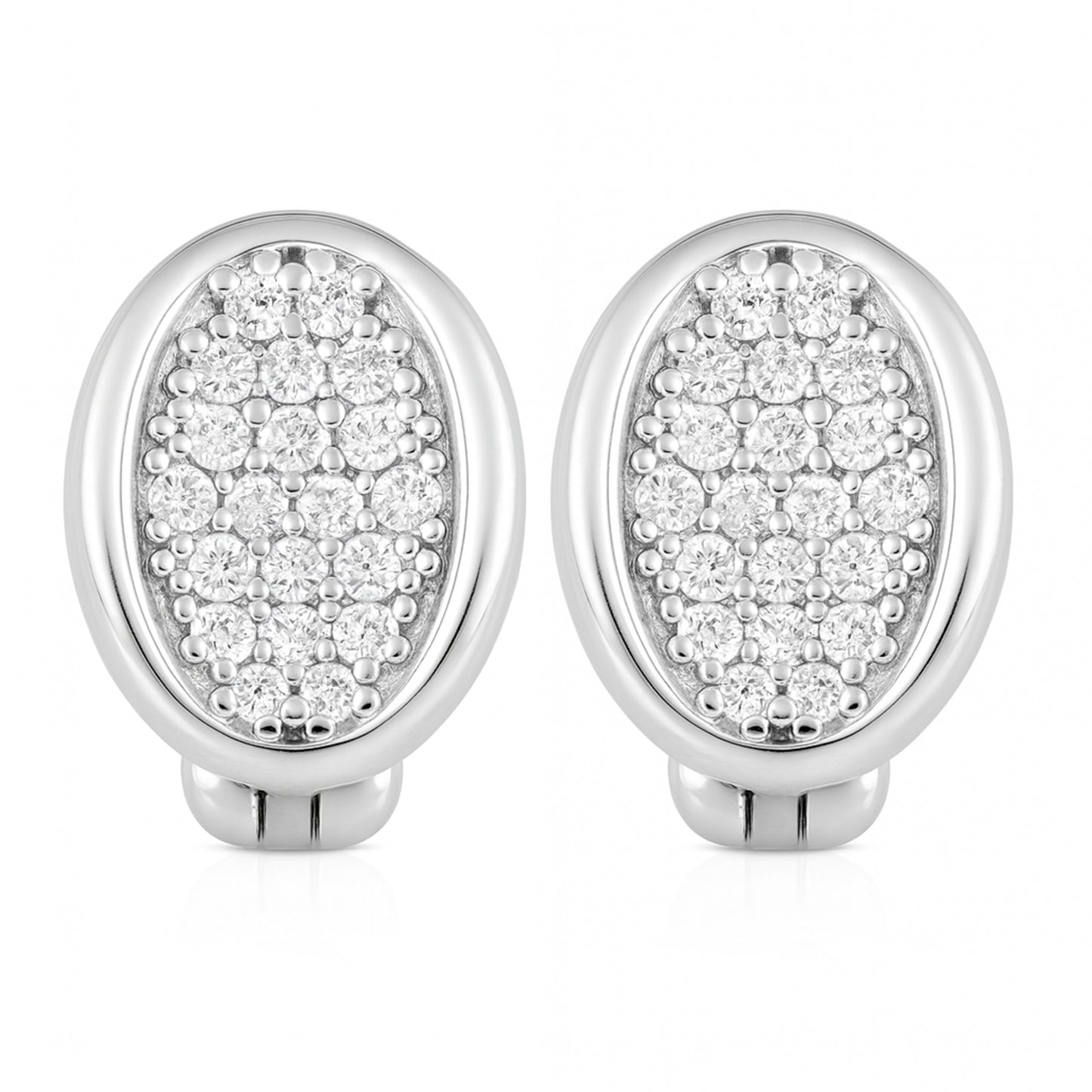 Oval Sparkle Silver Bali Earrings