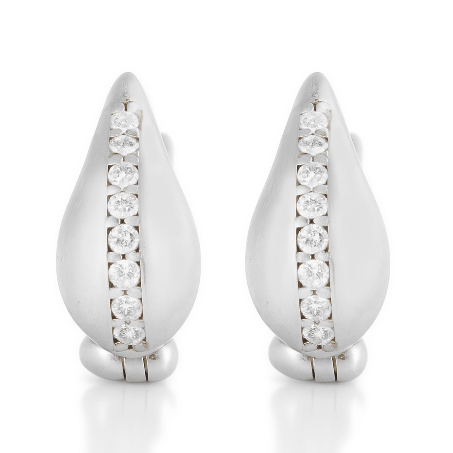 Raindrop Spark Silver Bali Earrings (Rain drop pattern with studded stone)