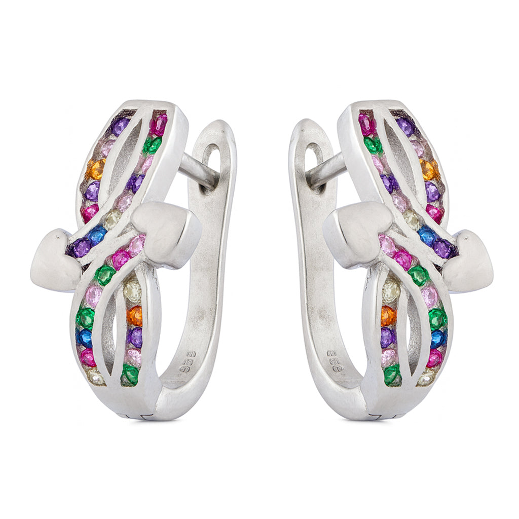 Infinity Heart Hoop Earrings with Sparkling Studded Stones