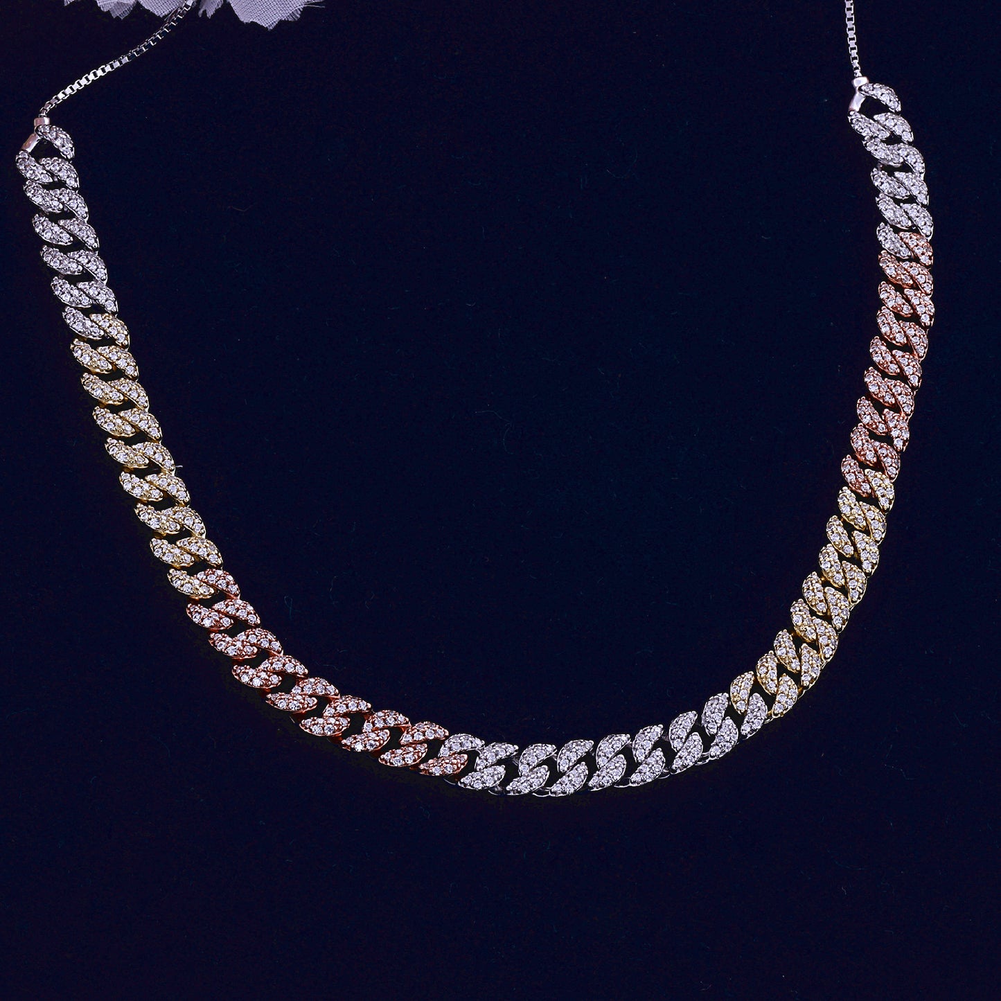 Vivid Elegance Multicolor Stone Necklace in Rose Gold