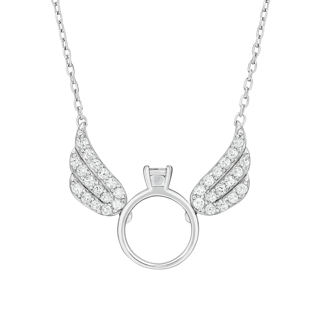 Winged Ring Pendant Necklace
