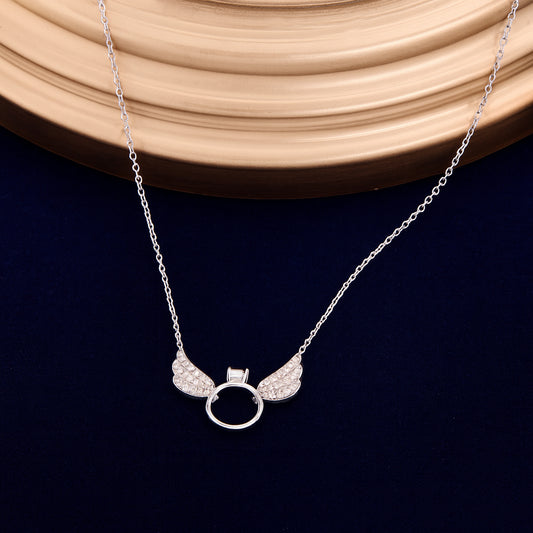 Winged Ring Pendant Necklace