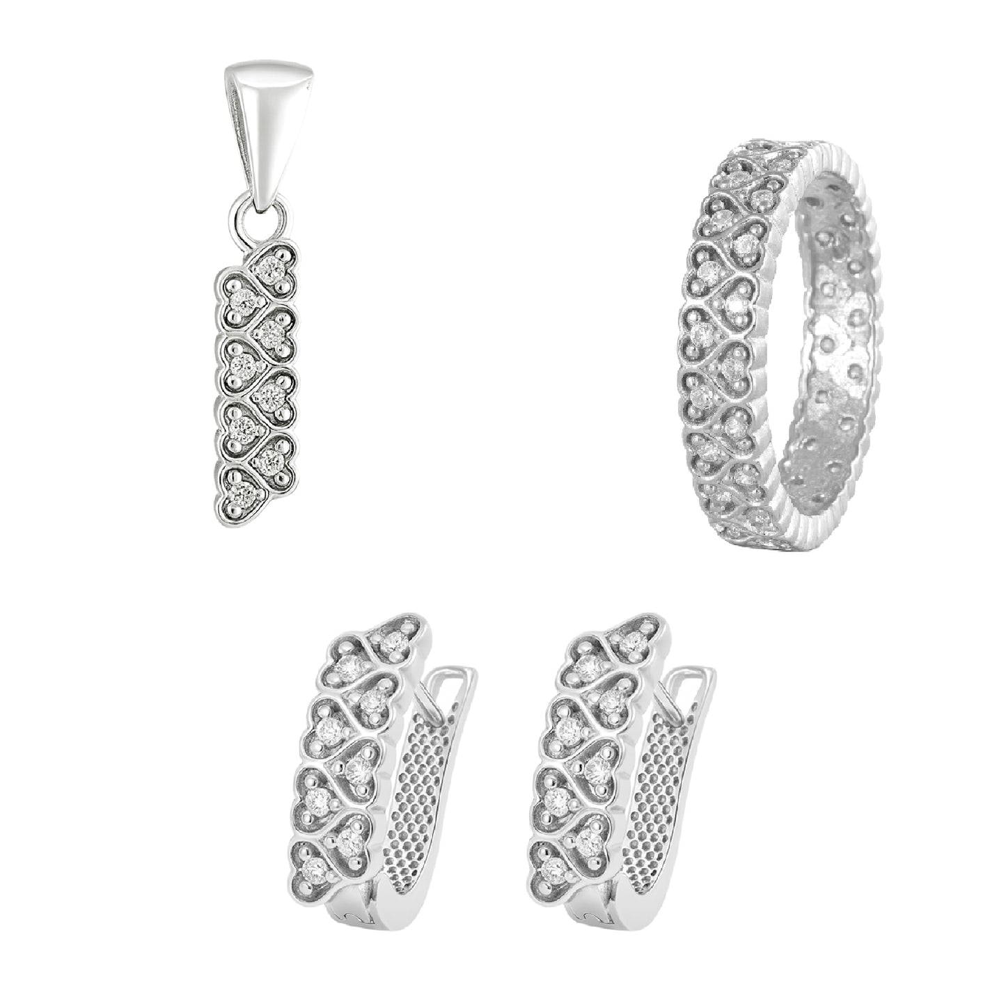Radiant Heart Sparkle Set – 3-Piece Jewelry Collection