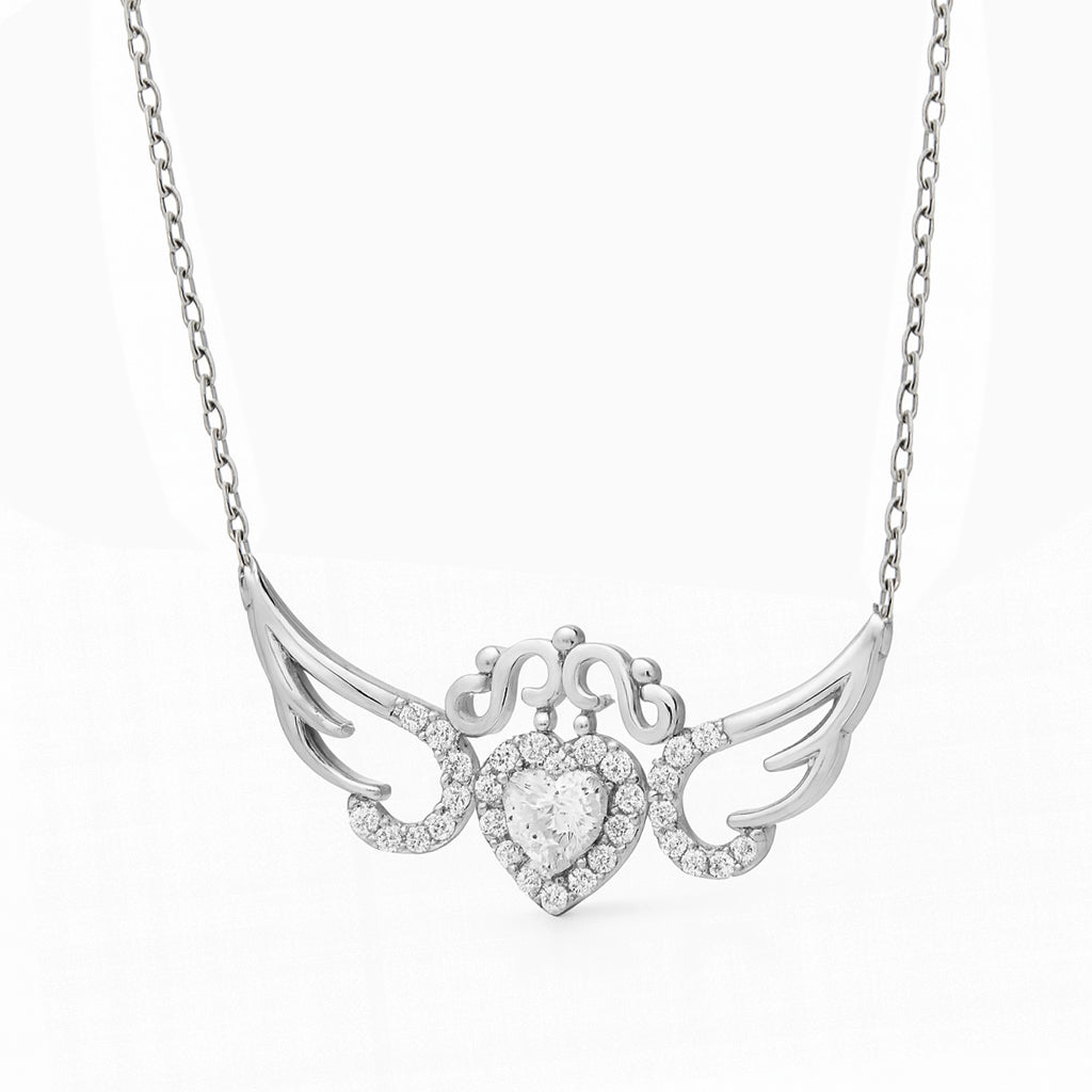 Heart, Infinity & Crown Wings Necklace