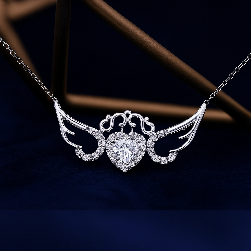 Heart, Infinity & Crown Wings Necklace
