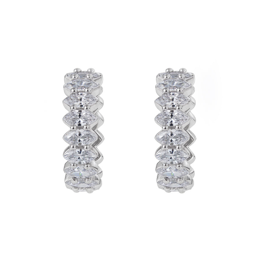 Half circle earring with studded stone