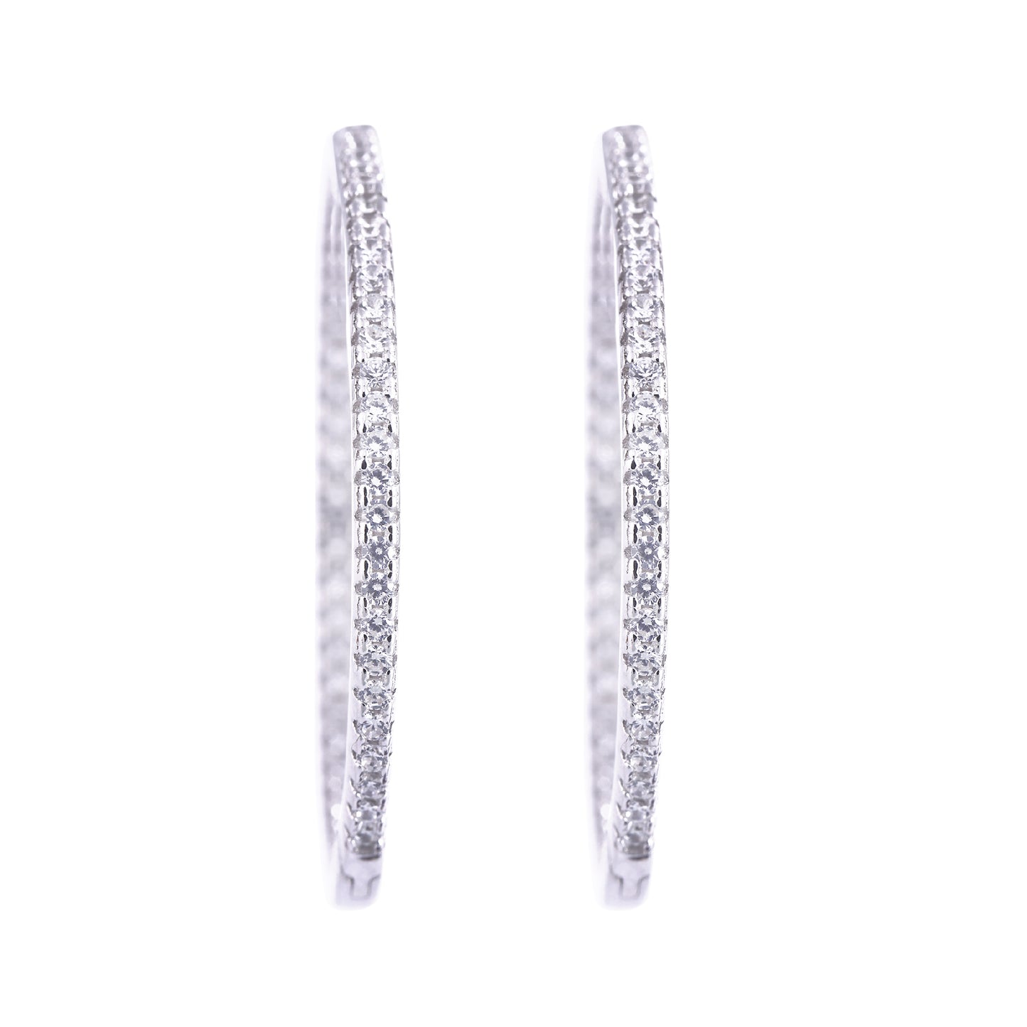 Round hoops with studded stone