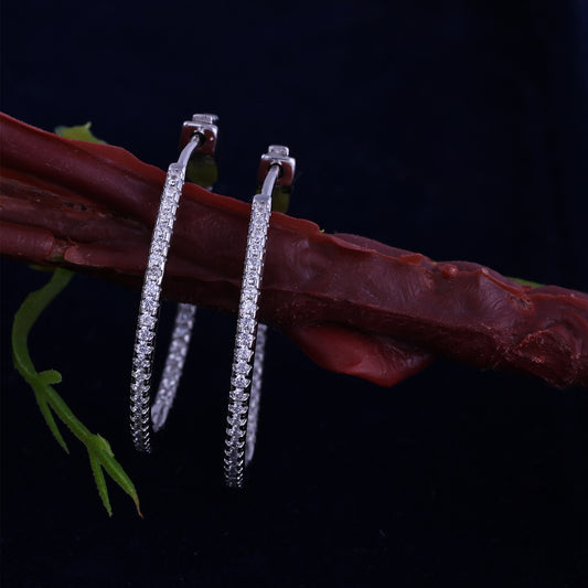 Round hoops with studded stone