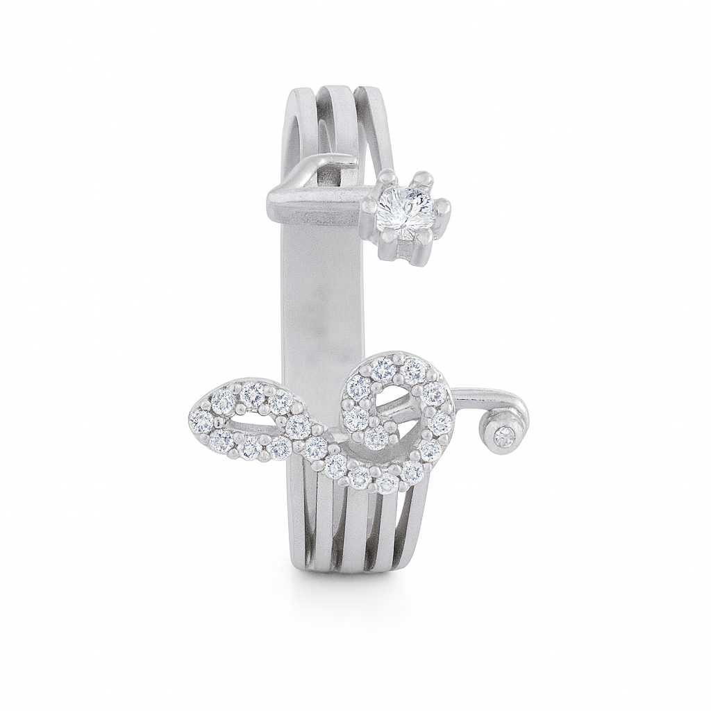 Music adjustable ring white dot