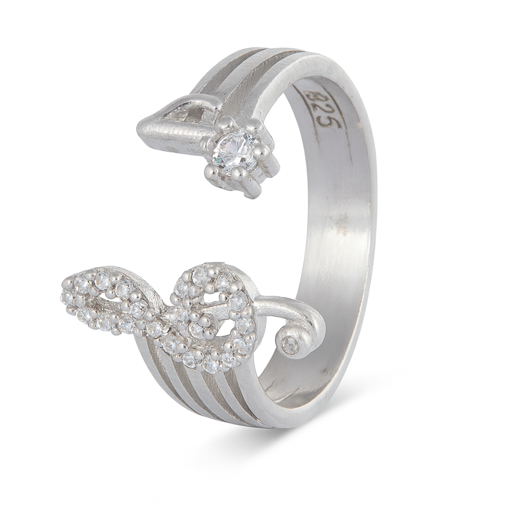 Music adjustable ring white dot