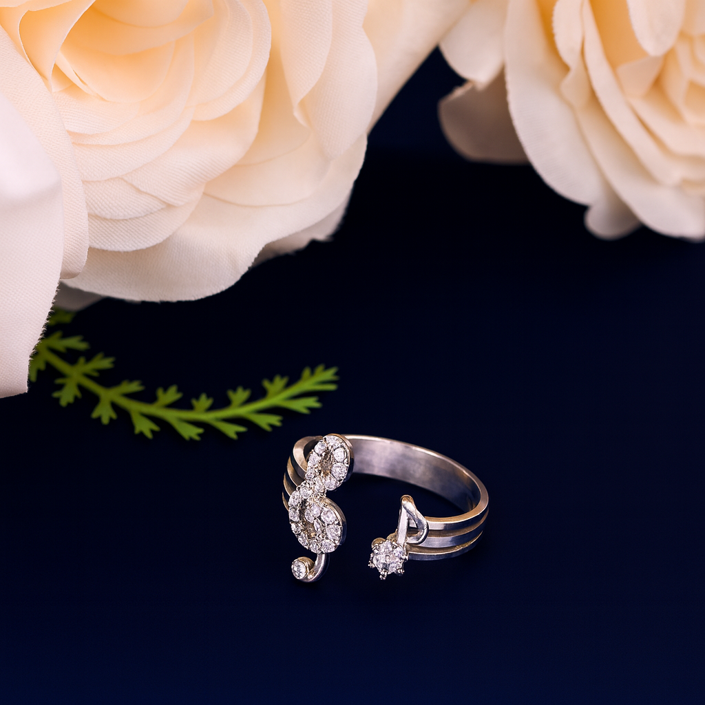 Music adjustable ring white dot