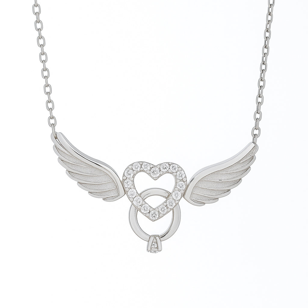 Heart with Wings Pendant Necklace