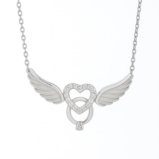 Heart with Wings Pendant Necklace