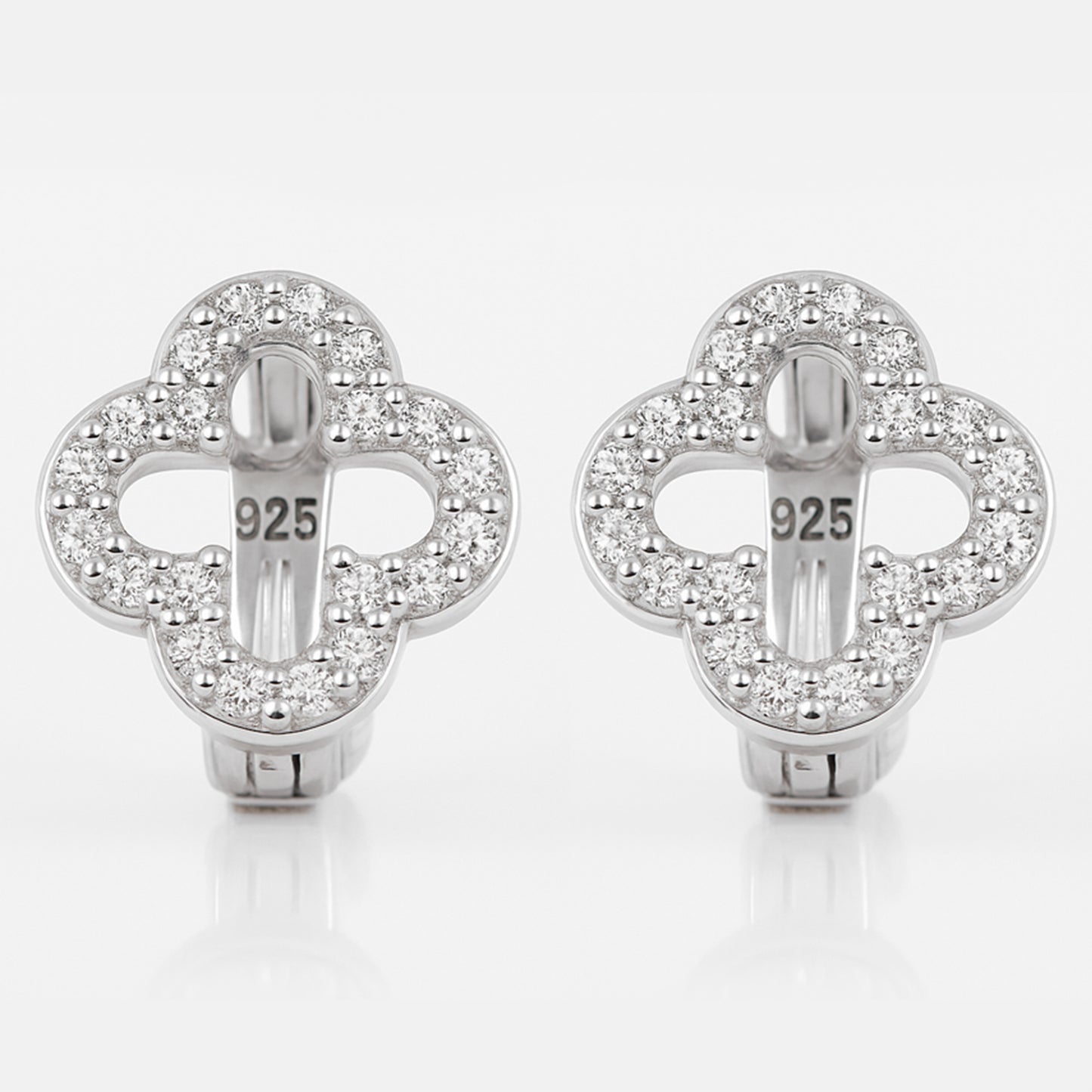 White Stone Floral Bali Earrings