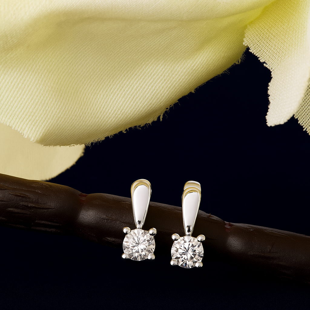 Floral Leaf Elegance Silver Bali Earrings