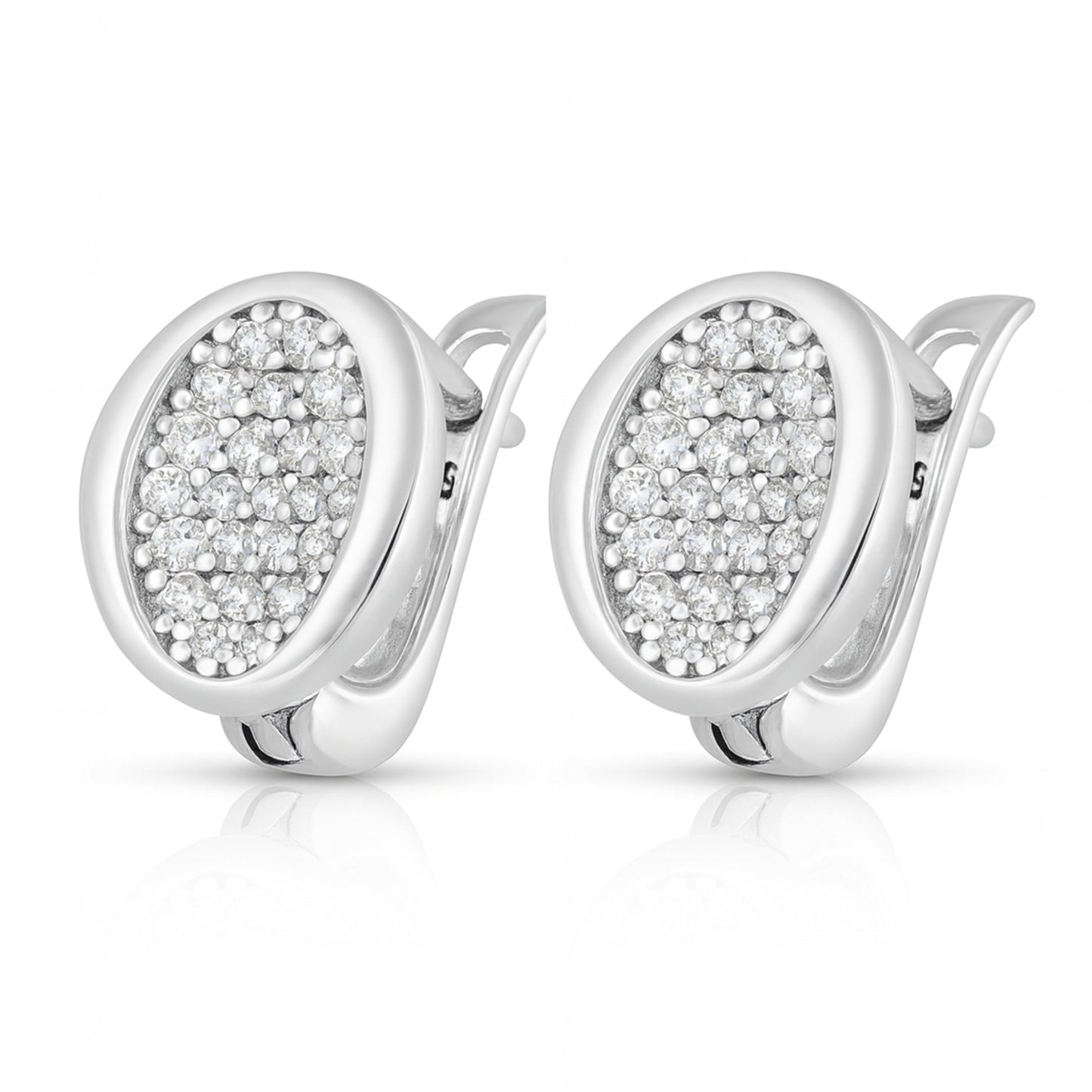 Oval Sparkle Silver Bali Earrings