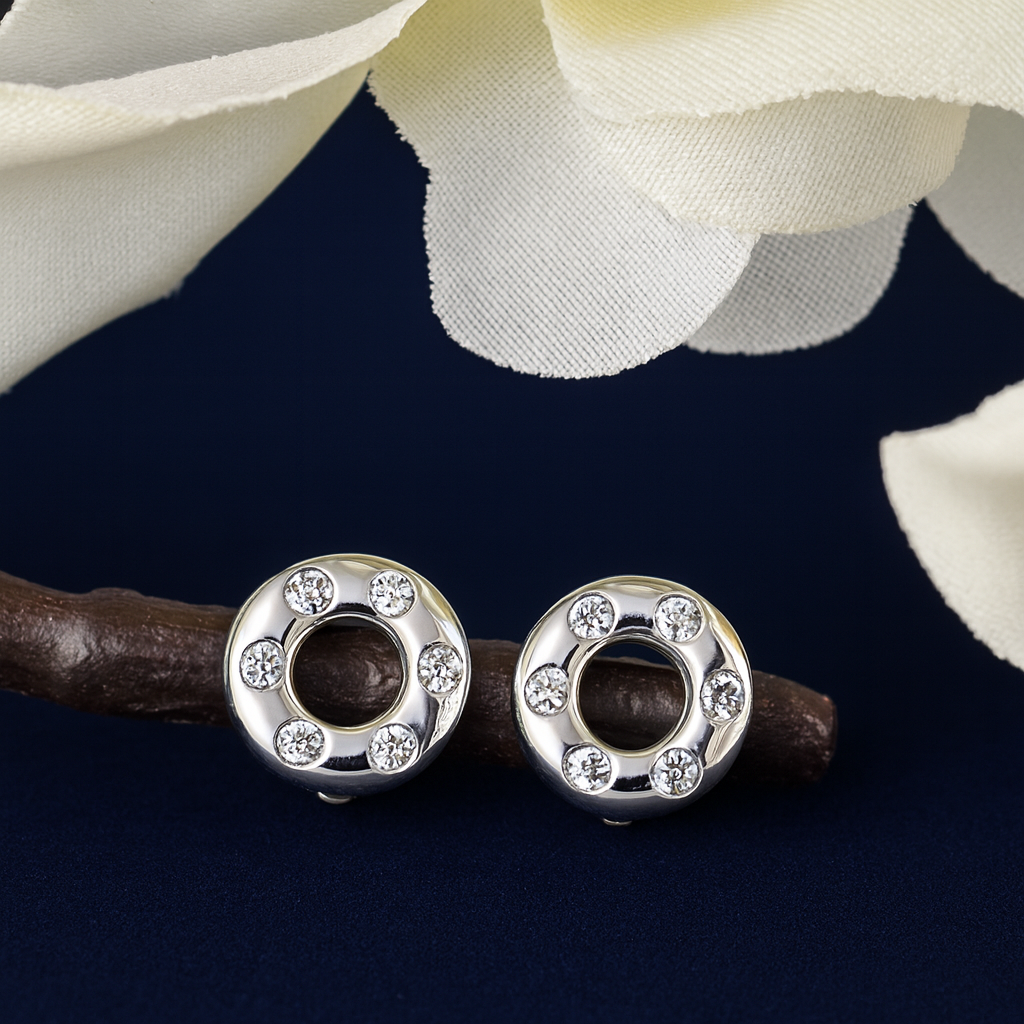 Classic Round Studded Silver Bali