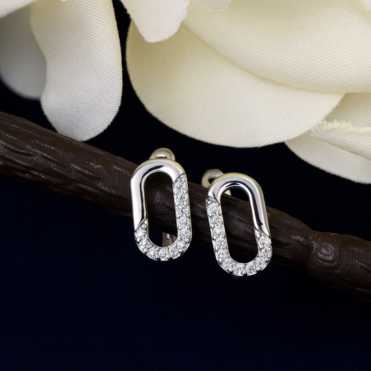 Oval Grace Semi-Studded Silver Bali