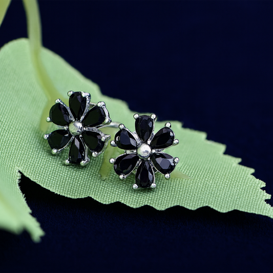 Black Floral studded Stone