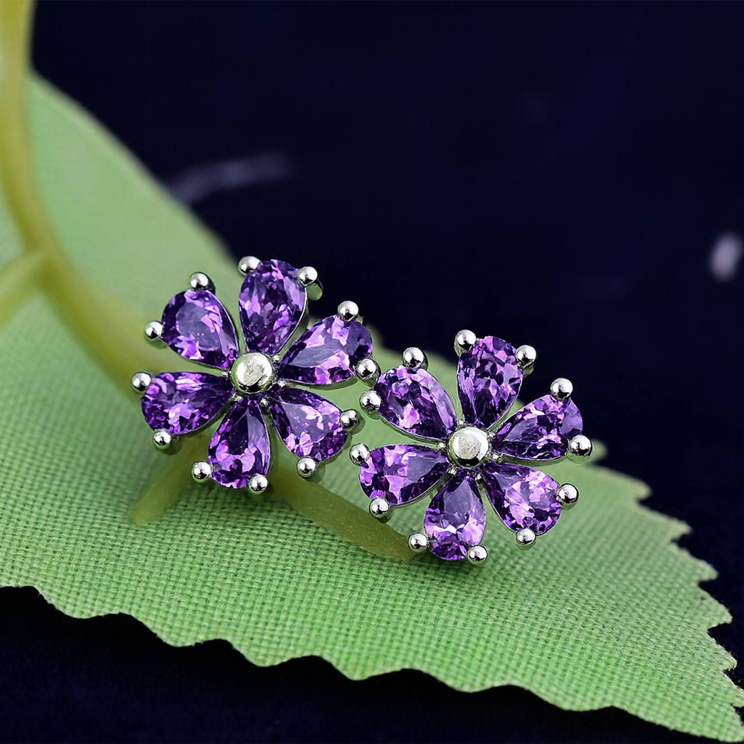 Purple Floral studded Stone